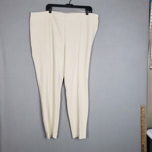 H&M XXL Pleat Front Dress Pants Cream Minimalist Contemporary Coastal Clean Girl